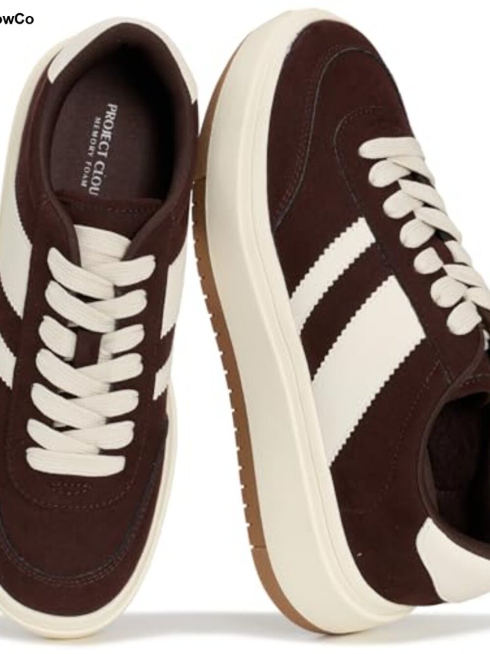Platform Sneakers Lace-Up Memory Foam Water Resistant Women's Casual Shoes